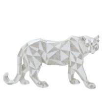 Escultura Decorativa Leopardo Espressione Off White