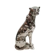 Escultura Decorativa Pantera Prata