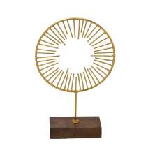 Escultura Decorativa Sun Dourada e Marrom
