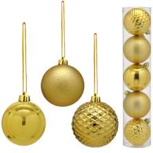 Jogo com 5 Bolas de Natal I Dourado
