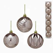 Jogo com 6 Bolas de Natal Bronze
