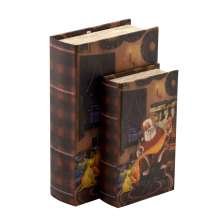 Kit com 2 Caixas Livro Natal Marrom