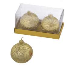 Kit com 2 Velas Bola Dourado