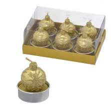 Kit com 6 Velas Bola Dourado