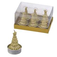 Kit com 6 Velas Árvore de Natal Dourado