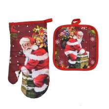 Kit para Cozinha com 2 Peças Natal Vermelho