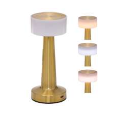 Luminária de Mesa Led Branca e Dourada