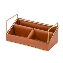 Organizador de Mesa Espressione Caramelo e Dourado