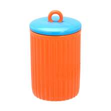 Potiche Decorativo Espressione Laranja com Tampa Azul