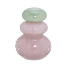 Potiche Decorativo Espressione Rosa e Verde 20 cm