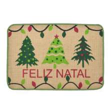 Tapete Feliz Natal Bege e Verde