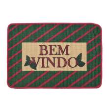 Tapete Natalino Bem-Vindo Verde e Vermelho