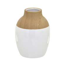 Vaso Decorativo Espressione Branco e Marrom 21 cm