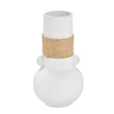 Vaso Decorativo Espressione com Sisal III Off White e Marrom