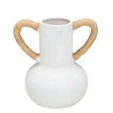 Vaso Decorativo Espressione com Sisal VI Off White e Marrom