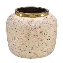 Vaso Decorativo Lite I Cinza e Dourado