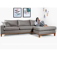 Sofá California 4 Lugares Living Chaise Linho Lado Esquerdo