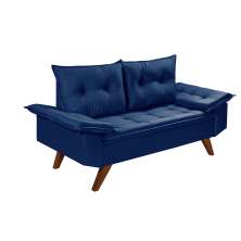 Sofa 2 Lugares Bariloche Retro Azul Marinho Essencial Estofados