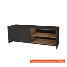[OUTLET] Rack Carmelo Preto e Madeirado 130 cm