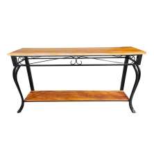 Aparador Para Sala 2 Prateleiras Rustico Ferro Madeira e Madeira Moderno 120cm