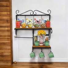Prateleira de Cozinha Rustica com Porta Papel Toalha Galinha