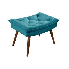 Banqueta Puff Rubi Essencial Estofados Cor Azul Turquesa