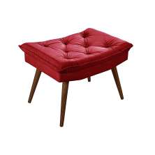 Banqueta Puff Rubi Essencial Estofados Cor Vermelho