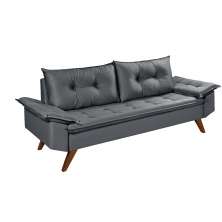 Sofa 3 Lugares Bariloche Retro Essencial Estofados Cor Cinza