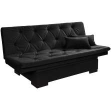 Sofa Cama Bau Reclinavel 3 Posições Suede Preto