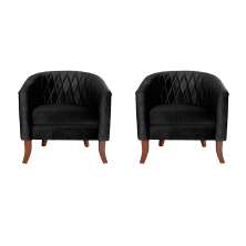 Conjunto com 2 Poltronas Bela Preto