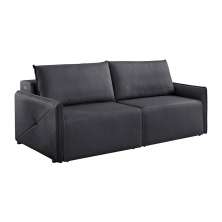 Sofá 3 Lugares Retrátil Urban com USB Linho Grafite 220 cm