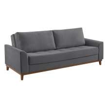 Sofá Living Casal 3 Lugares Alegra II Veludo Cinza