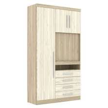 Guarda Roupa Modulado 3 Portas com Painel Para TV 194 Master Avelã Rústico/Ártico Rústico - Eucamóveis