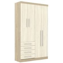 Guarda Roupa Modulado 4 Portas 4 Gavetas 193 Master Avelã Rústico/Ártico Rústico - Eucamóveis