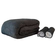 Coberdrom Sherpa Casal Queen Com 2 Fronhas Edredom Felpudo Chumbo