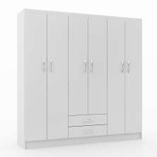 Guarda-Roupa Casal Atalaia 6 Portas 2 Gavetas Branco