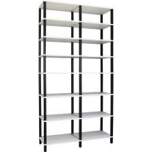 Estante 116x38x221 Branca Montantes Pretos