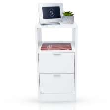 Mesa De Cabeceira Branca 30cm Com 2 Gavetas E 1 Nicho Para Quarto Escritório Lateral Da Cama
