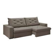 Sofá 3 Lugares Retrátil e Reclinável Flexforma Premier Camurça 230 cm