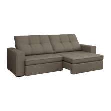 Sofá 3 Lugares Retrátil e Reclinável Flexforma Versalhes Camurça 230 cm