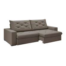 Sofá 4 Lugares Retrátil e Reclinável Flexforma Premier Camurça 250 cm