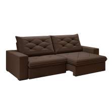 Sofá 4 Lugares Retrátil e Reclinável Flexforma Premier Veludo Chocolate 250 cm