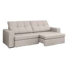 Sofá 4 Lugares Retrátil e Reclinável Flexforma Versalhes Veludo Marfim 250 cm