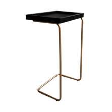 Mesa De Apoio Lateral Para Sofá Ou Cama Preta E Cobre