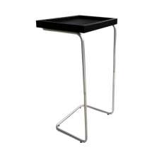 Mesa De Apoio Lateral Para Sofá Ou Cama Preta E Prata