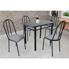 Conjunto de Mesa com 4 Cadeiras Genebra Preto e Vegetale