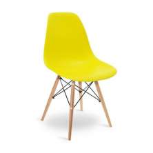 Cadeira Eiffel Charles Eames Base Madeira Sala de Jantar Amarelo - SSX Multicoisas