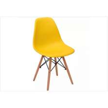 Cadeira Eiffel Charles Eames em ABS Amarela com Base de Madeira DSW
