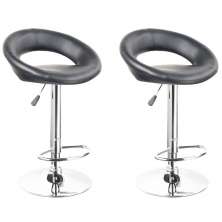 Kit 02 Banquetas Estofadas Lux com Regulagem Preto - Facthus