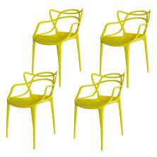 Kit 04 Cadeiras Decorativa Amsterdam Amarelo - Facthus